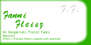 fanni fleisz business card